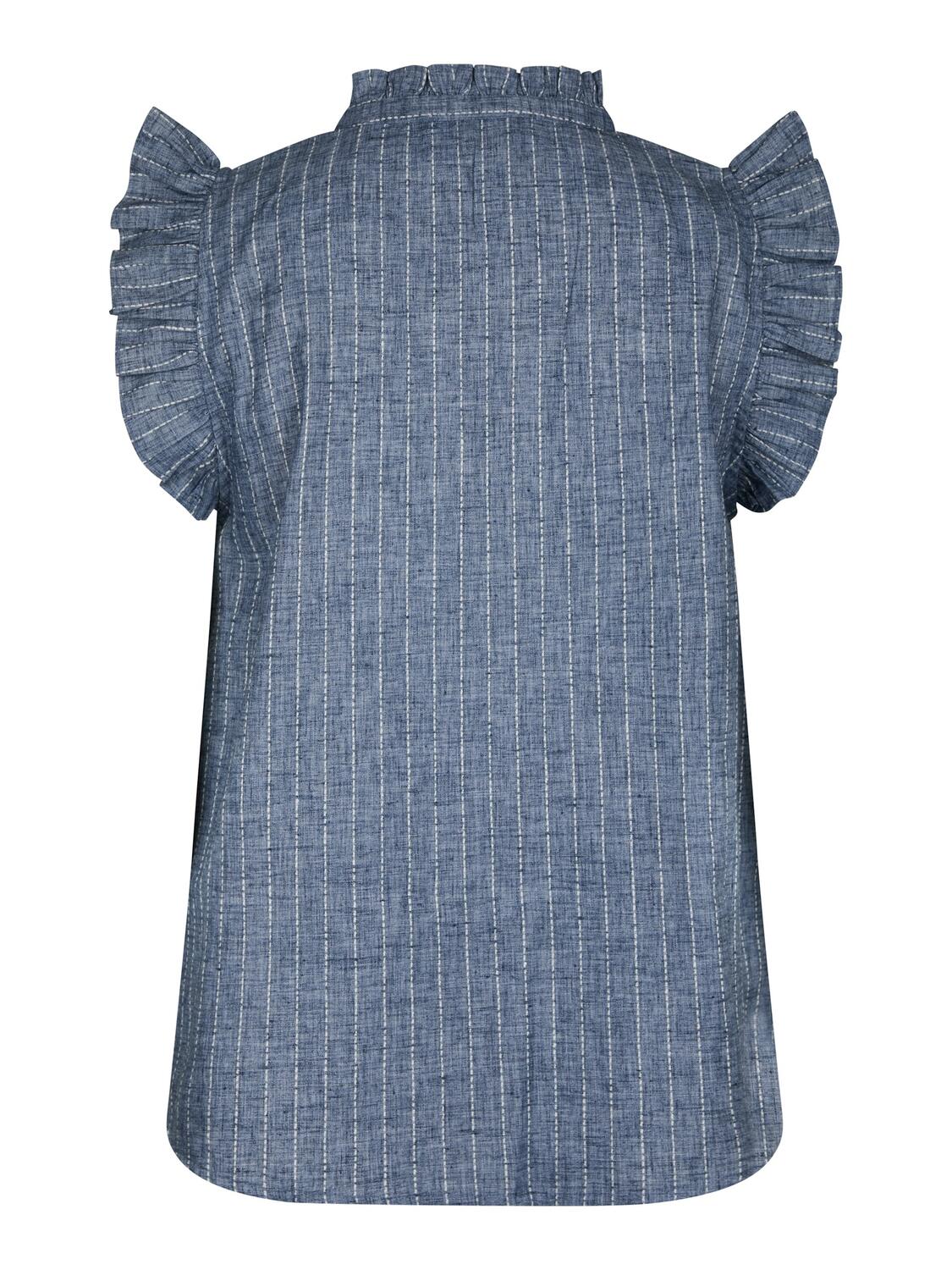 Siona Emb Stripe top - blå